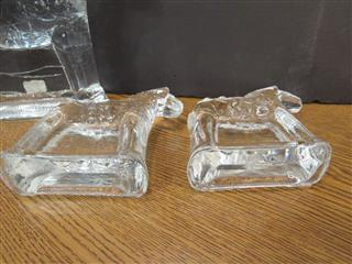 VT LINDSHAMMAR HANDMADE CRYSTAL HORSE COLLECTION SET OF 6 SWEDEN